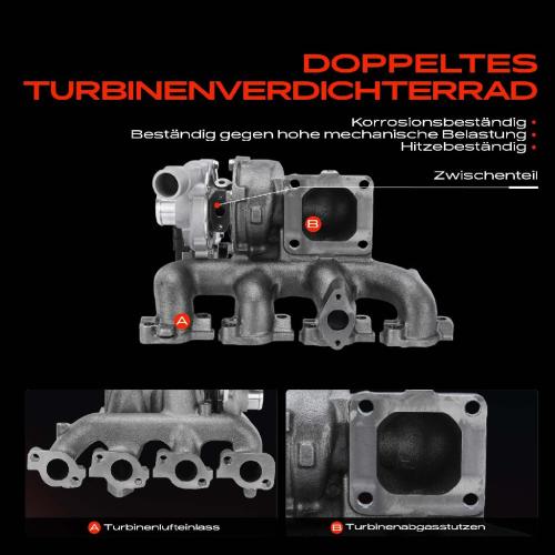 1x Turbolader Abgaskrümmer Einheit für Ford Mondeo III III Stufenheck III Turnier Jaguar X-Type X-Type Estate Bild 1x Turbolader Abgaskrümmer Einheit für Ford Mondeo III III Stufenheck III Turnier Jaguar X-Type X-Type Estate