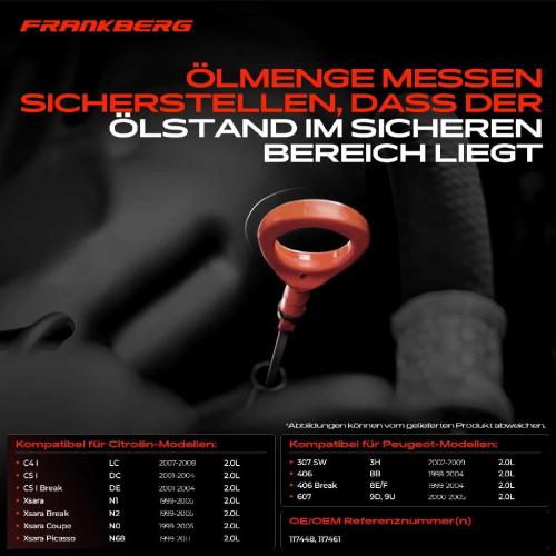 1x Ölmessstab Ölpeilstab Ölstab für Citroën Berlingo C5 Peugeot 307 406 Partner 2.0L Bild 1x Ölmessstab Ölpeilstab Ölstab für Citroën Berlingo C5 Peugeot 307 406 Partner 2.0L
