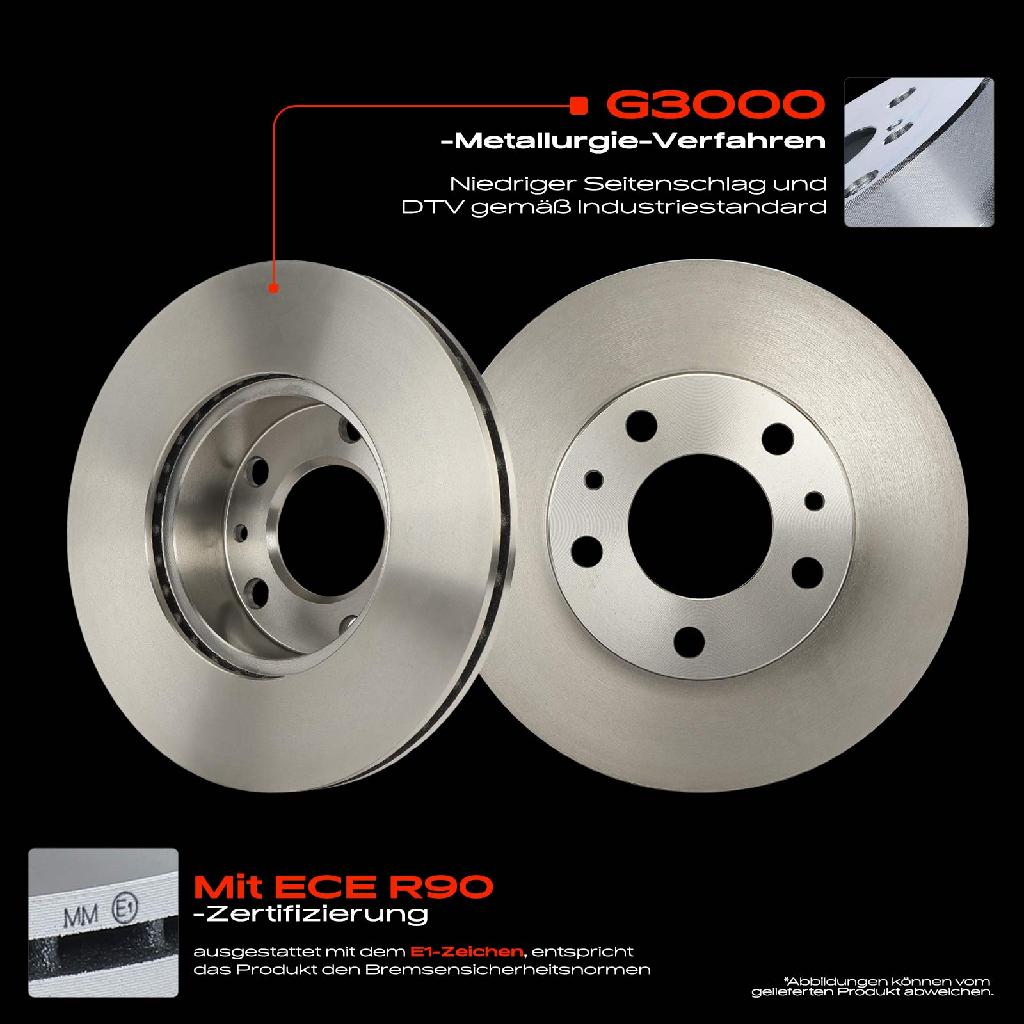 2x Bremsscheiben Vorderachse für Citroën Jumper Bus Kasten Fiat Ducato Panorama Peugeot Boxer