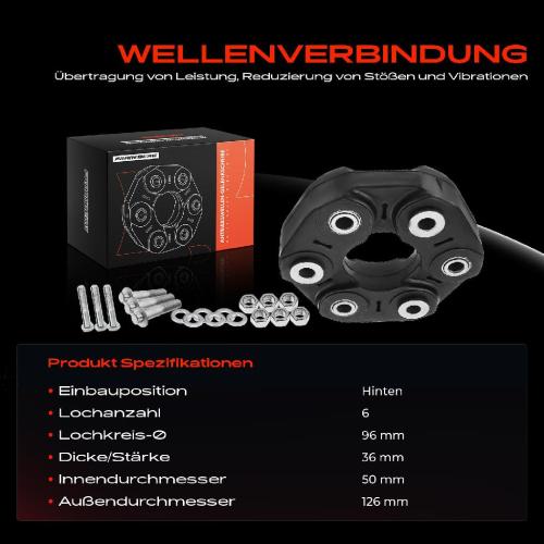 1x Gelenkscheibe Hardyscheibe Kardanwelle Hinten für BMW 1er E81 E87 3er E90 E91 X1 E84 5er F10 Bild 1x Gelenkscheibe Hardyscheibe Kardanwelle Hinten für BMW 1er E81 E87 3er E90 E91 X1 E84 5er F10