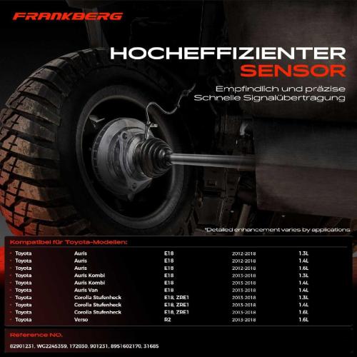 Frankberg 1x ABS Sensor Hinterachse rechts für Toyota Auris Kombi Van Corolla Stufenheck Verso 1.3L 1.4L 1.6L 2012-2018 Bild Frankberg 1x ABS Sensor Hinterachse rechts für Toyota Auris Kombi Van Corolla Stufenheck Verso 1.3L 1.4L 1.6L 2012-2018