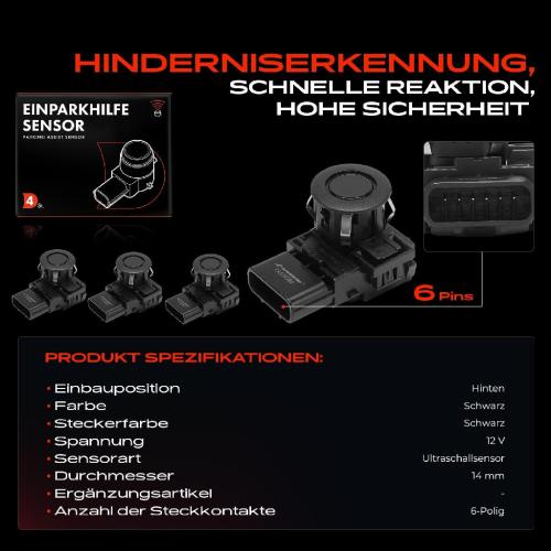 4x Parksensor PDC Sensor Hinten für Honda Accord 8 Kombi CR CU CW Pilot Bild 4x Parksensor PDC Sensor Hinten für Honda Accord 8 Kombi CR CU CW Pilot