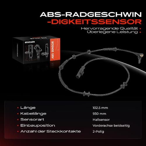 Frankberg 1x ABS Sensor Vorderachse beidseitig für Fiat Panda 169 1.2L Bj ab 2004 Bild Frankberg 1x ABS Sensor Vorderachse beidseitig für Fiat Panda 169 1.2L Bj ab 2004