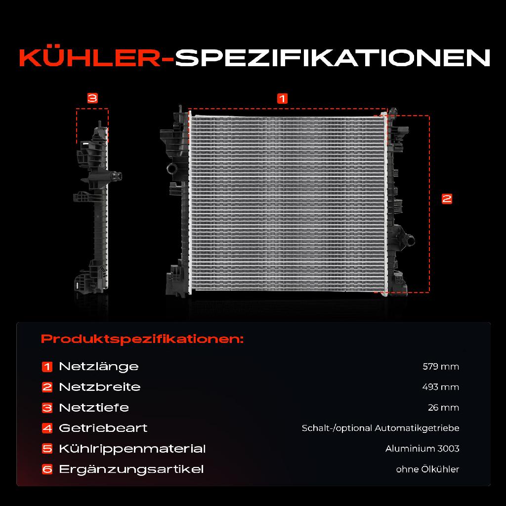 1x Kühler Wasserkühler Motorkühler für Alfa Romeo Giulia 952 Stelvio 949