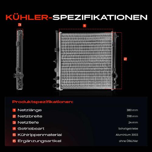 1x Kühler Wasserkühler Motorkühler für Citroën C2 C3 C4 Peugeot 207 208 2008 Bild 1x Kühler Wasserkühler Motorkühler für Citroën C2 C3 C4 Peugeot 207 208 2008