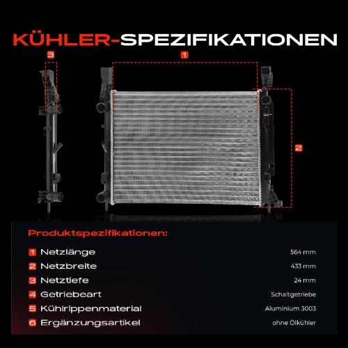 Frankberg 1x Kühler Wasserkühler Motorkühler für Mercedes-Benz Citan W415 Renault Kangoo W0/1 Bild Frankberg 1x Kühler Wasserkühler Motorkühler für Mercedes-Benz Citan W415 Renault Kangoo W0/1