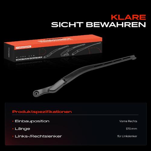 1x Wischerarm Scheibenwischer Vorne Rechts für Audi A6 4B2 A6 Avant 4B5 Allroad 4BH Bild 1x Wischerarm Scheibenwischer Vorne Rechts für Audi A6 4B2 A6 Avant 4B5 Allroad 4BH