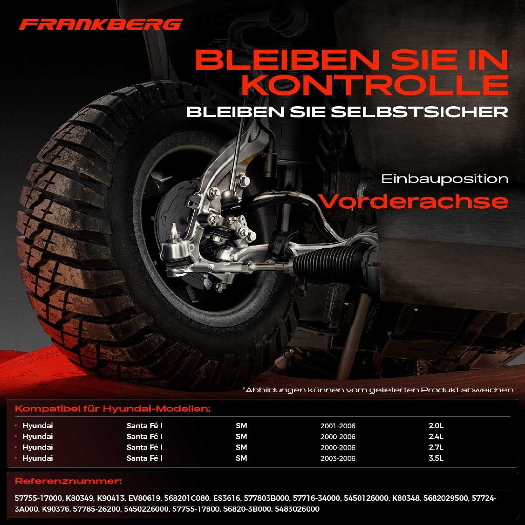 1x Querlenker Satz Vorderachse für Hyundai Santa Fé I SM Santa Fé I Kasten/SUV 2.0L 2.4L 2.7L 3.5L 2000-2006