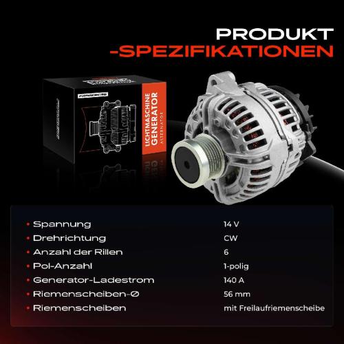 Frankberg 1x Lichtmaschine Generator für Volvo S40 I S60 I S70 S80 I V40 V70 XC70 XC90 Bild Frankberg 1x Lichtmaschine Generator für Volvo S40 I S60 I S70 S80 I V40 V70 XC70 XC90