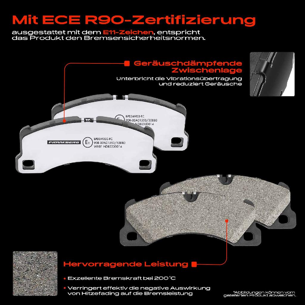 4x Bremsbeläge Vorderachse für VW Touareg Van Audi E-Tron GT Stufenheck 2009-2025