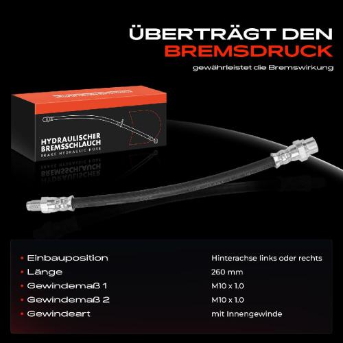 Frankberg 1x Bremsschlauch Bremsschläuche Hinterachse Links oder Rechts für BMW E90 E93 E92 E91 F31 E81 E87 F20 Bild Frankberg 1x Bremsschlauch Bremsschläuche Hinterachse Links oder Rechts für BMW E90 E93 E92 E91 F31 E81 E87 F20