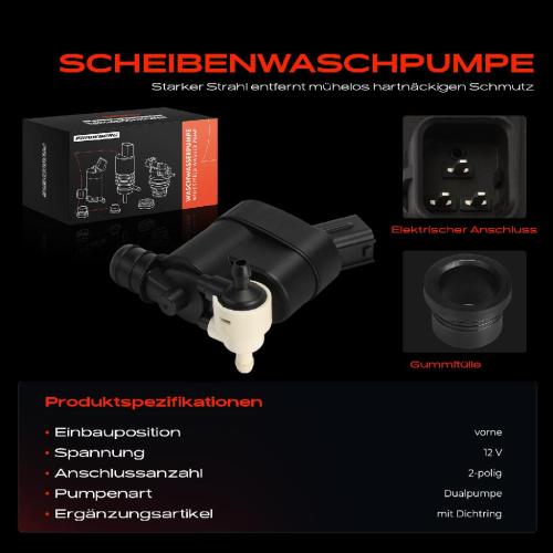 1x Waschwasserpumpe Scheibenreinigung Vorne für Hyundai Accent III MC Getz TB SM Bild 1x Waschwasserpumpe Scheibenreinigung Vorne für Hyundai Accent III MC Getz TB SM