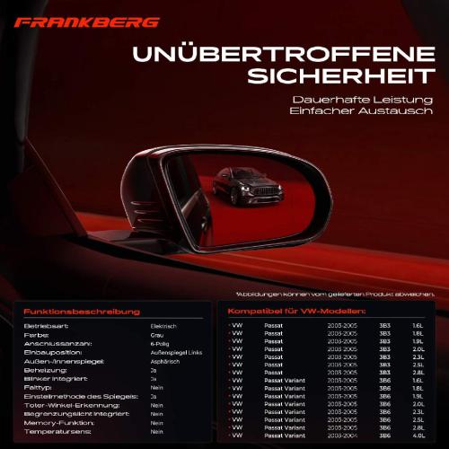 Frankberg 1x Au enspiegel Links f r VW Passat Variant 3B3 3B6 2003-2005 Bild Frankberg 1x Au enspiegel Links f r VW Passat Variant 3B3 3B6 2003-2005