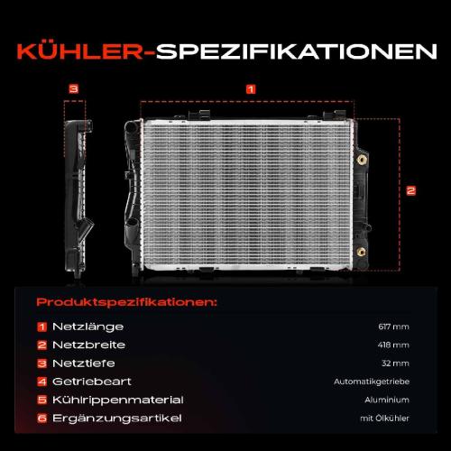 1x Kühler Wasserkühler Motorkühler für Mercedes-Benz C-Klasse T-Model W202 S202 2.8L 3.6L Bild 1x Kühler Wasserkühler Motorkühler für Mercedes-Benz C-Klasse T-Model W202 S202 2.8L 3.6L