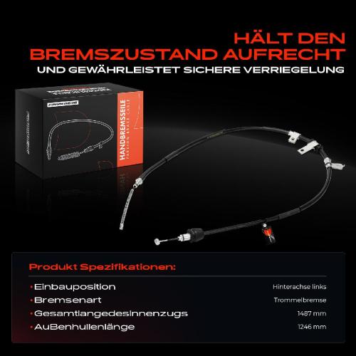 1x Seilzug Feststellbremse Hinterachse links für KIA Picanto BA 1.0L 1.1L 2004-2011 Bild 1x Seilzug Feststellbremse Hinterachse links für KIA Picanto BA 1.0L 1.1L 2004-2011