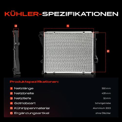 1x Kühler Wasserkühler Motorkühler für BMW Z3 Coupe Roadster E36 2.8L 3.0L 2.0L 2.2L 1996-2003 Bild 1x Kühler Wasserkühler Motorkühler für BMW Z3 Coupe Roadster E36 2.8L 3.0L 2.0L 2.2L 1996-2003