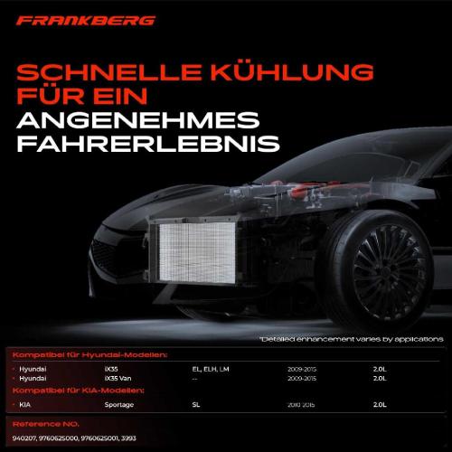 Frankberg 1x Kondensator Klimaanlage für Hyundai iX35 EL ELH LM KIA Sportage Bild Frankberg 1x Kondensator Klimaanlage für Hyundai iX35 EL ELH LM KIA Sportage