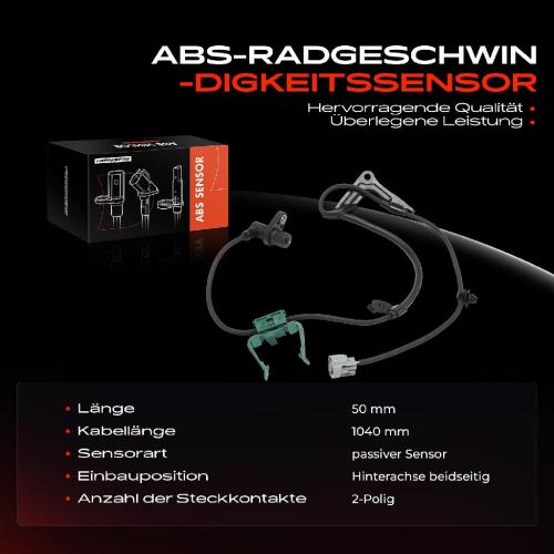 1x ABS Sensor Hinterachse beidseitig für Nissan Micra II K11 1.0L 1992-2003 Bild 1x ABS Sensor Hinterachse beidseitig für Nissan Micra II K11 1.0L 1992-2003