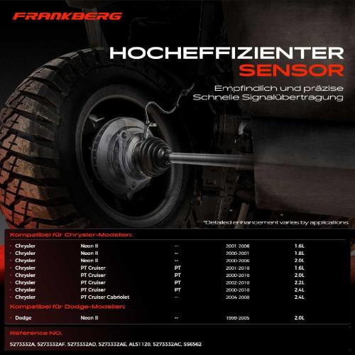 1x ABS Sensor Vorderachse rechts für Chrysler Neon II PT Cruiser Cabriolet Dodge 1.6L 1.8L 1999-2010 Bild 1x ABS Sensor Vorderachse rechts für Chrysler Neon II PT Cruiser Cabriolet Dodge 1.6L 1.8L 1999-2010