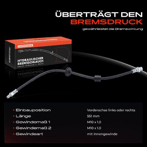 1x Bremsschlauch Bremsschläuche Vorderachse Links oder Rechts für BMW X3 E83 xDrive 18d-35d 2.0L-3.0L 2004-2011 Bild 1x Bremsschlauch Bremsschläuche Vorderachse Links oder Rechts für BMW X3 E83 xDrive 18d-35d 2.0L-3.0L 2004-2011