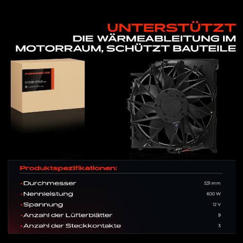 1x Motorkühller Einfachlüfter mit Kühlerlüfterrahmen BMW X3 E83 2.0L 2.5L 3.0L 2004-2010 Bild 1x Motorkühller Einfachlüfter mit Kühlerlüfterrahmen BMW X3 E83 2.0L 2.5L 3.0L 2004-2010