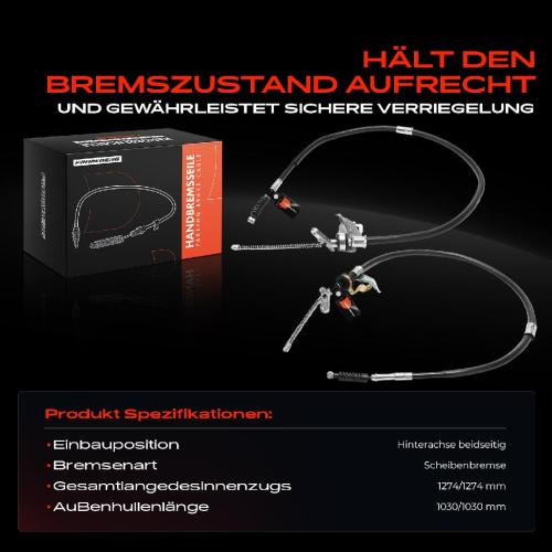 2x Seilzug Feststellbremse Hinterachse beidseitig für Toyota RAV 4 II A2 2000-2005 Bild 2x Seilzug Feststellbremse Hinterachse beidseitig für Toyota RAV 4 II A2 2000-2005