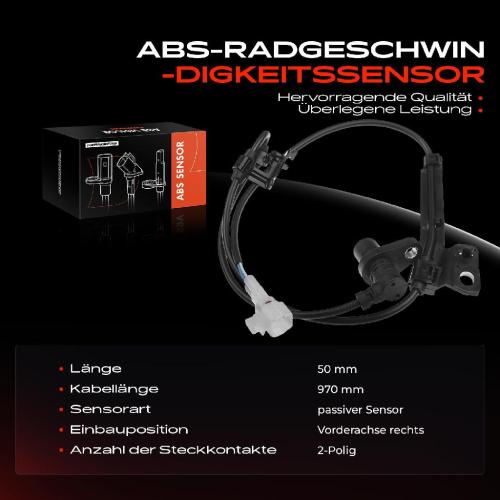 1x ABS Sensor Vorderachse rechts für Toyota Corolla Kombi Stufenheck Verso 1.4L 1.6L 1.8L 2.0L 2001-2008 Bild 1x ABS Sensor Vorderachse rechts für Toyota Corolla Kombi Stufenheck Verso 1.4L 1.6L 1.8L 2.0L 2001-2008
