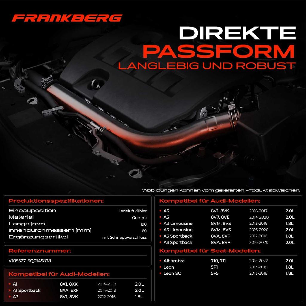 1x Kühlerschlauch Turboschlauch für VW Golf Alltrack VII Variant Audi A1 Sportback A3 Cabriolet Seat Skoda