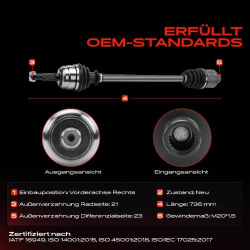 Frankberg 1x Antriebswelle Vorderachse Rechts für Renault 19 I Chamade L53 B/C53 19 II B/C53 Bild Frankberg 1x Antriebswelle Vorderachse Rechts für Renault 19 I Chamade L53 B/C53 19 II B/C53