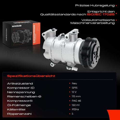 1x Klimakompressor für Mazda 3 Stufenheck BK 5 CR 2.0L 2003-2007 Bild 1x Klimakompressor für Mazda 3 Stufenheck BK 5 CR 2.0L 2003-2007