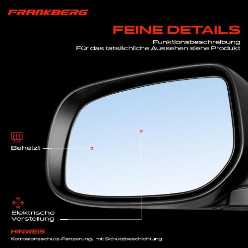 Frankberg 1x Außenspiegel Links für Toyota Yaris P9 1.0L 1.3L 1.4L 1.8L 2005-2012 Bild Frankberg 1x Außenspiegel Links für Toyota Yaris P9 1.0L 1.3L 1.4L 1.8L 2005-2012