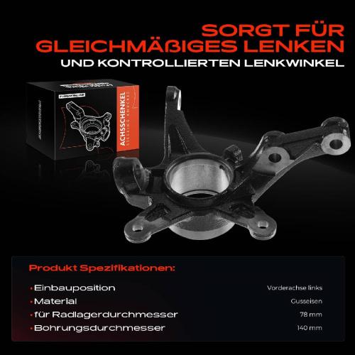 1x Achsschenkel Radaufhängung Vorderachse Links für Honda Civic VIII FD FA FN 1.3L 1.8L Bild 1x Achsschenkel Radaufhängung Vorderachse Links für Honda Civic VIII FD FA FN 1.3L 1.8L