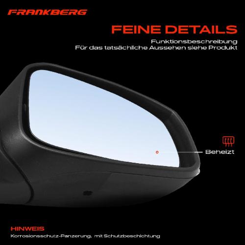 Frankberg 1x Außenspiegel Rechts für Renault Megane III Grandtour KZ0/1 B3 BZ0/1 2008-2017 Bild Frankberg 1x Außenspiegel Rechts für Renault Megane III Grandtour KZ0/1 B3 BZ0/1 2008-2017