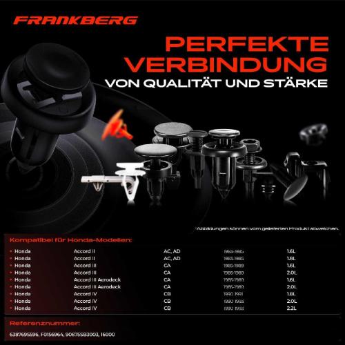 Frankberg 20x Befestigungsclips Radhaus für Honda Accord II III IV Civic II Bild Frankberg 20x Befestigungsclips Radhaus für Honda Accord II III IV Civic II
