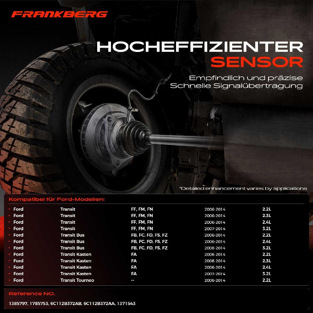 2x ABS Sensor Vorne Rechts für Ford Transit Bus Kasten Tourneo 2.2L 2.3L 2.4L 3.2L 2006-2014