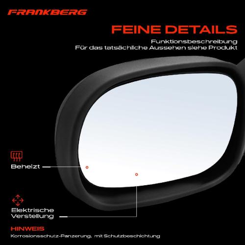 Frankberg 1x Außenspiegel Links für Renault Clio 5/357 B/C57 1.2L 1.4L 1.8L 1.9L 2.0L 1994-1998 Bild Frankberg 1x Außenspiegel Links für Renault Clio 5/357 B/C57 1.2L 1.4L 1.8L 1.9L 2.0L 1994-1998