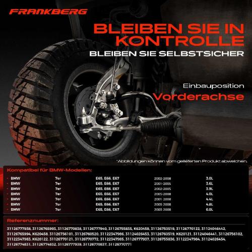 4x Querlenker Vorderachse für BMW 7er E65 E66 E67 3.0L 3.6L 3.9L 4.0L 4.4L 4.8L 6.0L 2001-2008 Bild 4x Querlenker Vorderachse für BMW 7er E65 E66 E67 3.0L 3.6L 3.9L 4.0L 4.4L 4.8L 6.0L 2001-2008