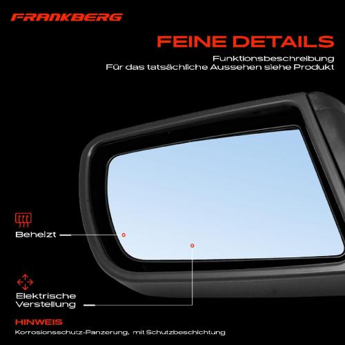 Frankberg 1x Außenspiegel Links für Opel Vectra A J89 1.4L 1.6L 1.7L 1.8L 2.0L 2.5L 1988-1995 Bild Frankberg 1x Außenspiegel Links für Opel Vectra A J89 1.4L 1.6L 1.7L 1.8L 2.0L 2.5L 1988-1995