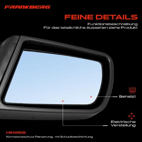 Frankberg 1x Außenspiegel Rechts für Opel Vectra A J89 1.4L 1.6L 1.7L 1.8L 2.0L 2.5L 1988-1995 Bild Frankberg 1x Außenspiegel Rechts für Opel Vectra A J89 1.4L 1.6L 1.7L 1.8L 2.0L 2.5L 1988-1995