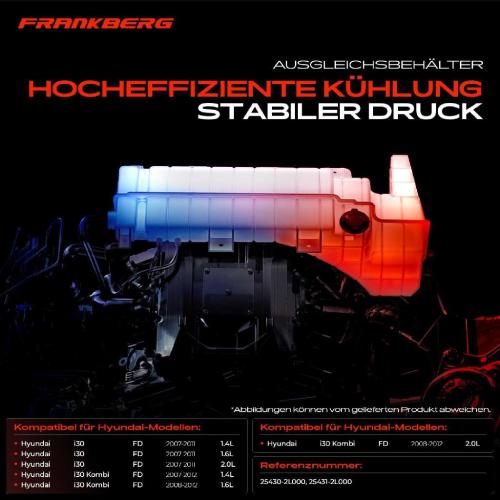 Frankberg 1x Ausgleichsbehälter Kühlmittelbehälter für Hyundai i30 Kombi FD 2007-2012 Bild Frankberg 1x Ausgleichsbehälter Kühlmittelbehälter für Hyundai i30 Kombi FD 2007-2012