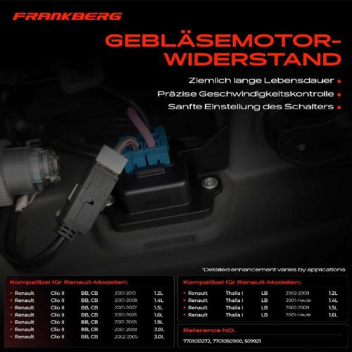 1x Widerstand Vorwiderstand Gebläsemotor für Renault Clio 2 II Kasten/Schrägheck Bild 1x Widerstand Vorwiderstand Gebläsemotor für Renault Clio 2 II Kasten/Schrägheck