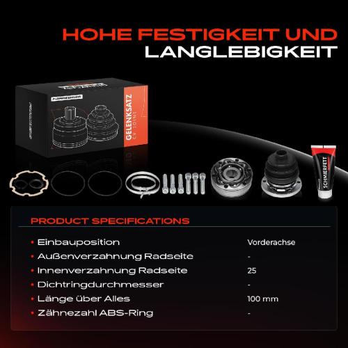 Frankberg 1x Antriebswelle Gelenksatz Vorderachse für Fiat Croma Tipo Alfa Romeo 155 Ford Bild Frankberg 1x Antriebswelle Gelenksatz Vorderachse für Fiat Croma Tipo Alfa Romeo 155 Ford