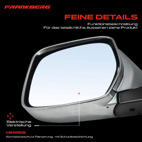 Frankberg 1x Außenspiegel Links für Toyota Land Cruiser 90 J9 3.0L 3.4L 1996-2002 Bild Frankberg 1x Außenspiegel Links für Toyota Land Cruiser 90 J9 3.0L 3.4L 1996-2002