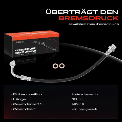 1x Bremsschlauch Bremsschläuche Hinterachse Rechts für KIA Soul II PS Bj ab 2014 Bild 1x Bremsschlauch Bremsschläuche Hinterachse Rechts für KIA Soul II PS Bj ab 2014