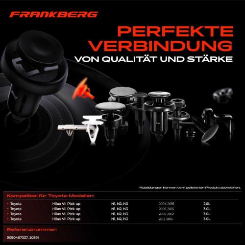 10x Befestigungsclips Kotflügel für Toyota Hilux VII N1 N2 9090467037 Bild 10x Befestigungsclips Kotflügel für Toyota Hilux VII N1 N2 9090467037