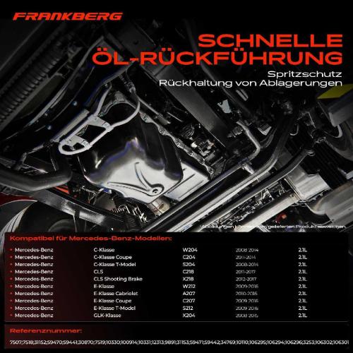 Frankberg 1x Ölwanne Motorölwanne für Mercedes-Benz W204 C204 S204 C218 W212 A207 Bild Frankberg 1x Ölwanne Motorölwanne für Mercedes-Benz W204 C204 S204 C218 W212 A207