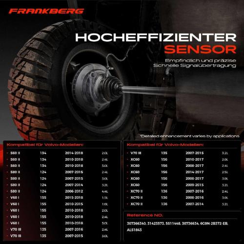 2x ABS Sensor Hinten für Volvo S60 II S80 V60 I V70 III XC60 XC70 2.0L 2.4L 3.0L 2006-2018 Bild 2x ABS Sensor Hinten für Volvo S60 II S80 V60 I V70 III XC60 XC70 2.0L 2.4L 3.0L 2006-2018