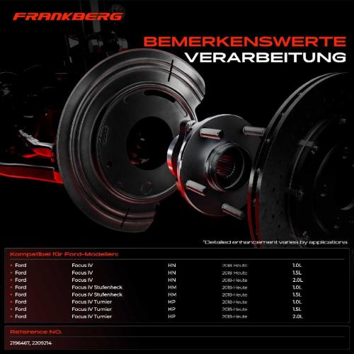 Frankberg 2x Ankerblech Bremsscheibe Hinterachse Beidseitig für Ford Focus IV HN HM HP Bj ab 2018 2.0L Bild Frankberg 2x Ankerblech Bremsscheibe Hinterachse Beidseitig für Ford Focus IV HN HM HP Bj ab 2018 2.0L