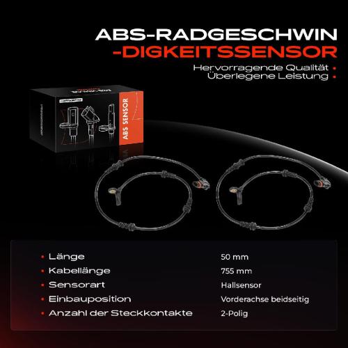 2x ABS Sensor Vorderachse beidseitig für Mercedes-Benz R-Klasse V251 W251 3.0L 3.5L 5.0L 5.5L 6.2L 2005-2014 Bild 2x ABS Sensor Vorderachse beidseitig für Mercedes-Benz R-Klasse V251 W251 3.0L 3.5L 5.0L 5.5L 6.2L 2005-2014