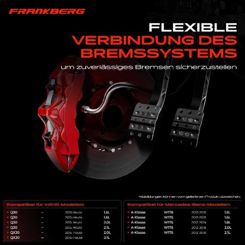 1x Bremsschlauch Bremsschläuche Vorderachse Links oder Rechts für Infiniti Q30 Mercedes-Benz W176 CLA Bild 1x Bremsschlauch Bremsschläuche Vorderachse Links oder Rechts für Infiniti Q30 Mercedes-Benz W176 CLA